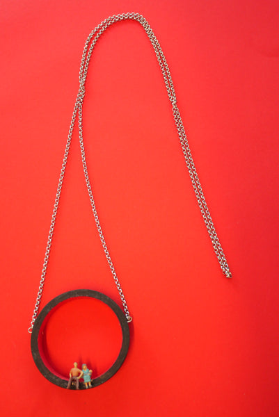 "Wheel" long necklace