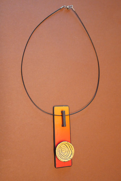Rectangular plate choker necklace